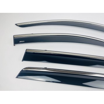 Дефлектори вікон Fiat Freemont 2009-2021 з нерж. хром полоскою-1